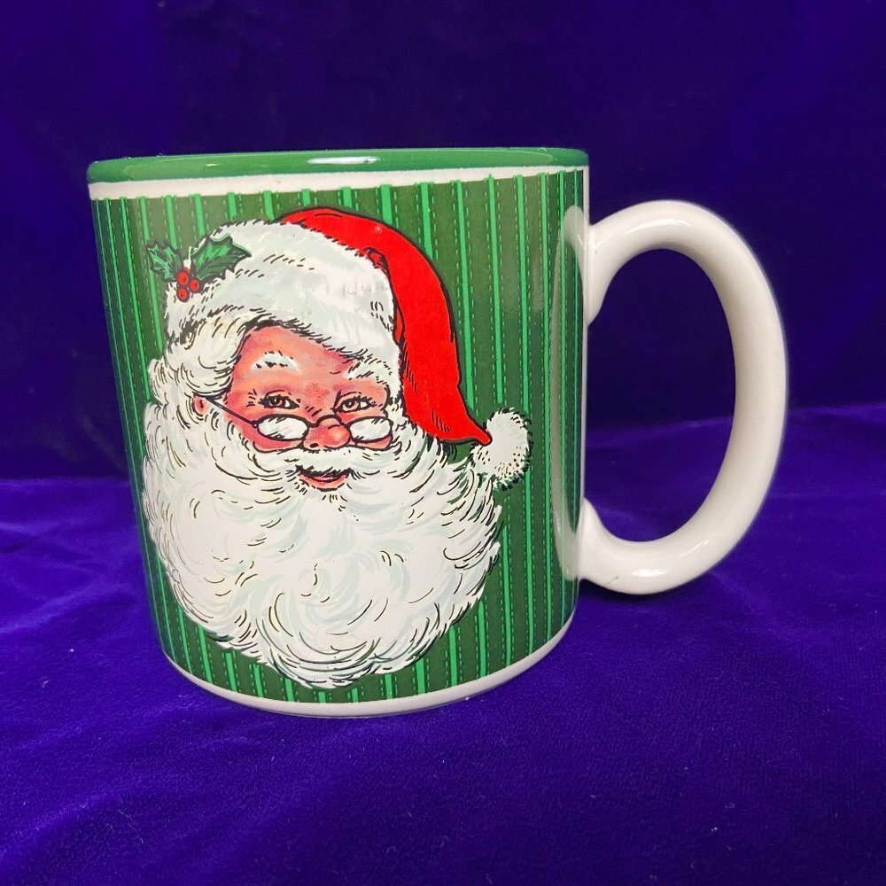 Vintage 1990s  Christmas Santa Claus Mug Cap